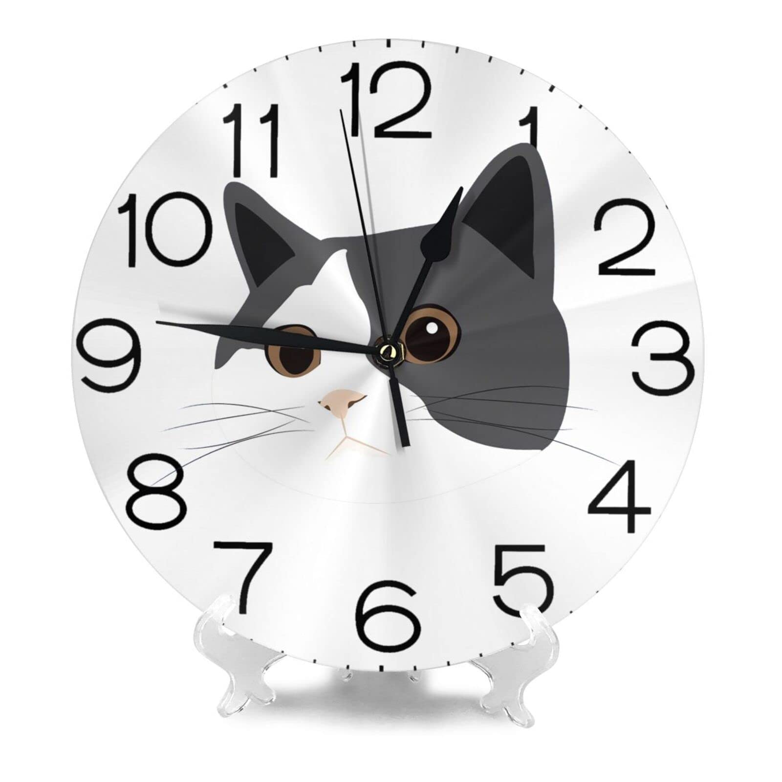 Amazon.co.jp: 掛け時計 ウォールクロック 萌え 猫 ネコ柄 時計 壁掛け